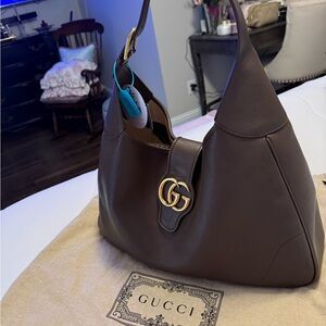 Gucci Aphrodite Oversized All Leather Women's Bag - shoulder or crossbody bag